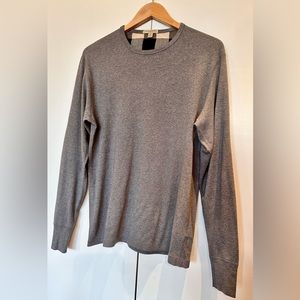 Long sleeve, plaid elbow patches, pull over/sweater, Burberry shirts